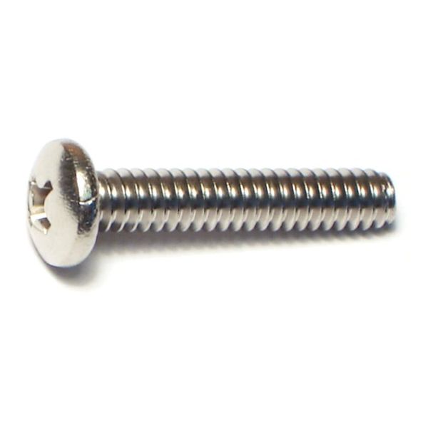 #10-24 x 1" 18-8 Stainless Steel Coarse Thread Phillips Pan Head Machine Screws