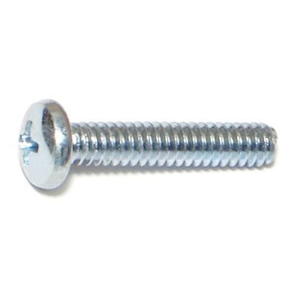 #10-24 x 1" Zinc Plated Steel Coarse Thread Phillips Pan Head Machine Screws