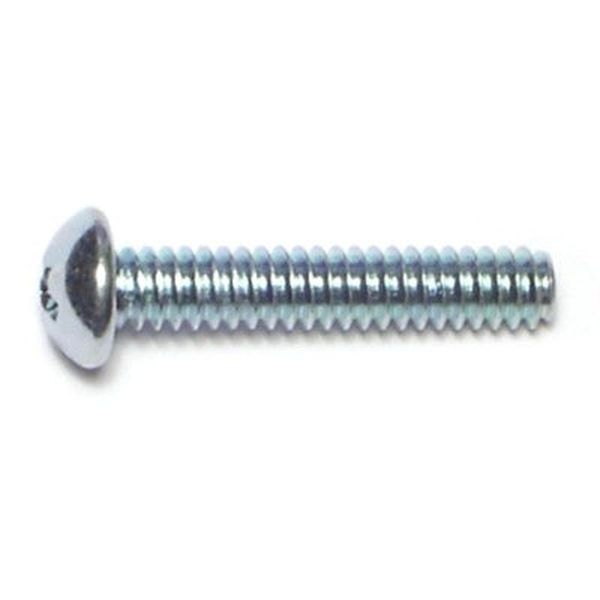 #10-24 x 1" Zinc Plated Steel Coarse Thread Phillips Round Head Machine Screws