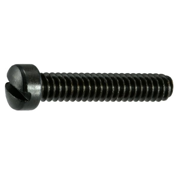 #10-24 x 1" Black Oxide Steel Coarse Thread Slotted Fillister Head Gun Screws