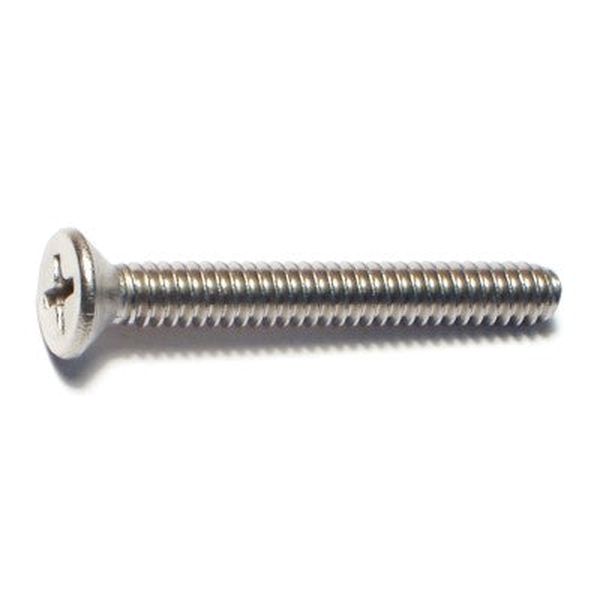 #10-24 x 1-1/2" 18-8 Stainless Steel Coarse Thread Phillips Flat Head Machine Screws
