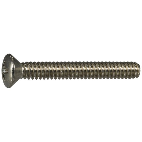 #10-24 x 1-1/2" 18-8 Stainless Steel Coarse Thread Phillips Oval Head Machine Screws