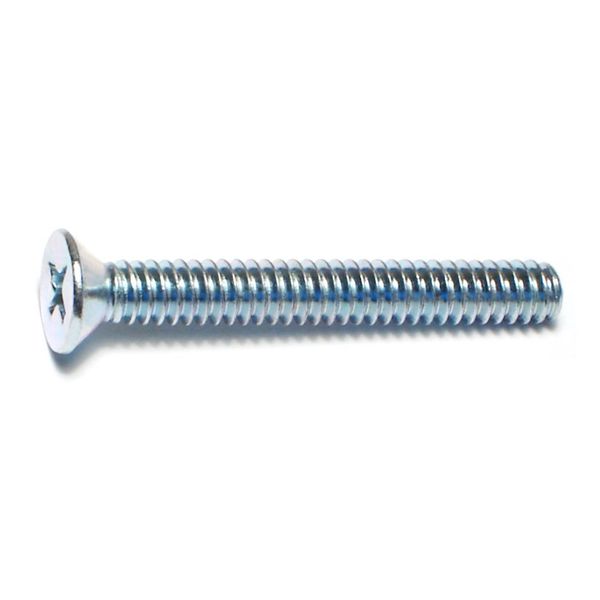 #10-24 x 1-1/2" Zinc Plated Steel Coarse Thread Phillips Flat Head Machine Screws
