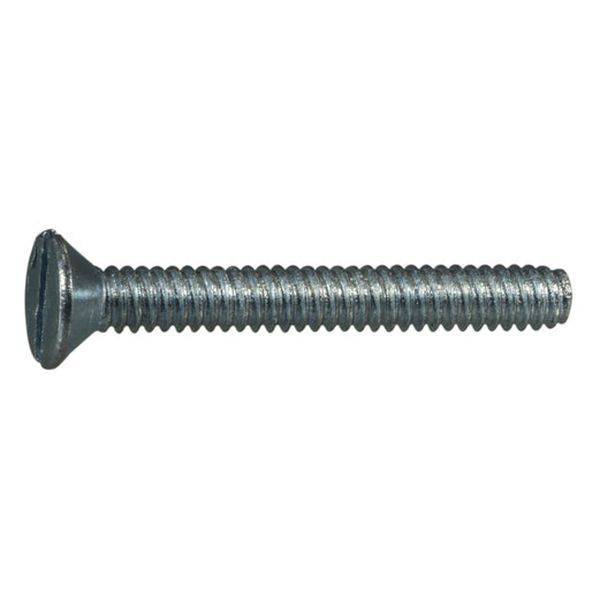 #10-24 x 1-1/2" Zinc Plated Steel Coarse Thread Slotted Flat Head Machine Screws