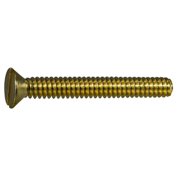 #10-24 x 1-1/2" Brass Coarse Thread Slotted Flat Head Machine Screws