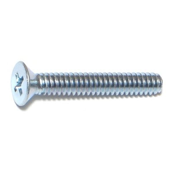 #10-24 x 1-1/4" Zinc Plated Steel Coarse Thread Phillips Flat Head Machine Screws