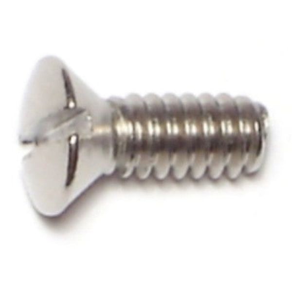 #10-24 x 1/2" 18-8 Stainless Steel Coarse Thread Slotted Oval Head Machine Screws