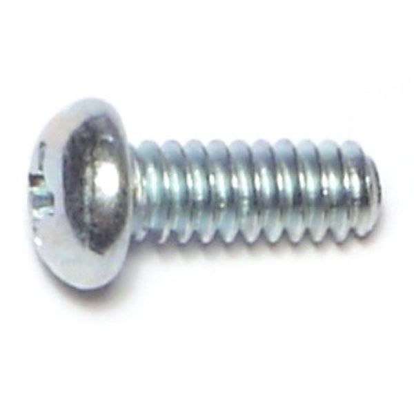 #10-24 x 1/2" Zinc Plated Steel Coarse Thread Phillips Round Head Machine Screws