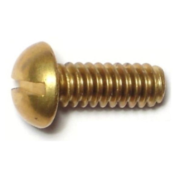 #10-24 x 1/2" Brass Coarse Thread Slotted Round Head Machine Screws