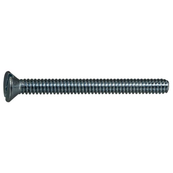 #10-24 x 2" Zinc Plated Steel Coarse Thread Slotted Flat Head Machine Screws