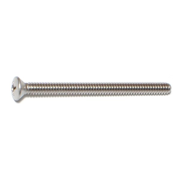 #10-24 x 2-1/2" 18-8 Stainless Steel Coarse Thread Phillips Oval Head Machine Screws