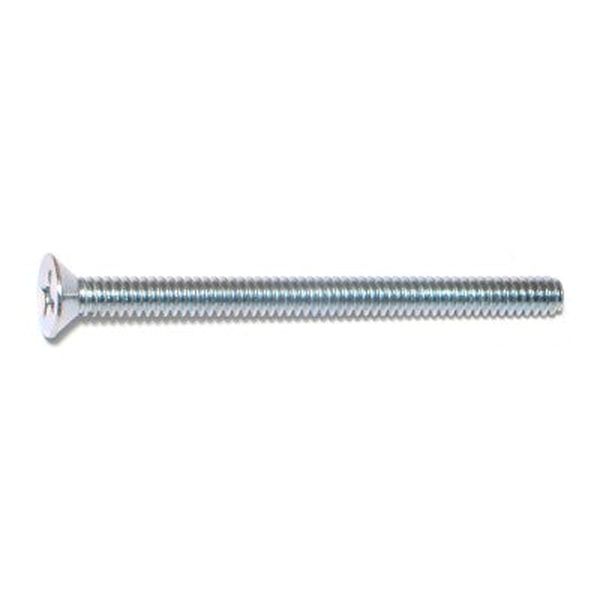 #10-24 x 2-1/2" Zinc Plated Steel Coarse Thread Phillips Flat Head Machine Screws