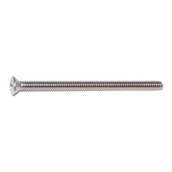 #10-24 x 3" 18-8 Stainless Steel Coarse Thread Phillips Oval Head Machine Screws