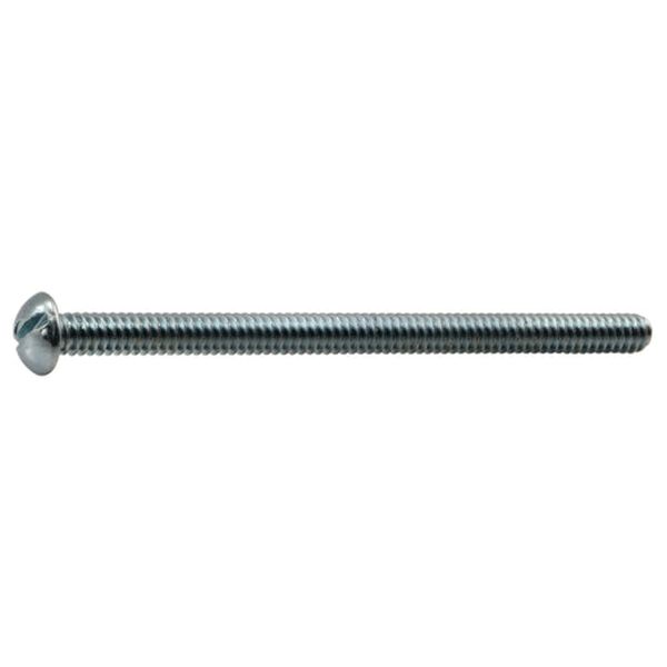 #10-24 x 3" Zinc Plated Steel Coarse Thread Slotted Round Head Machine Screws