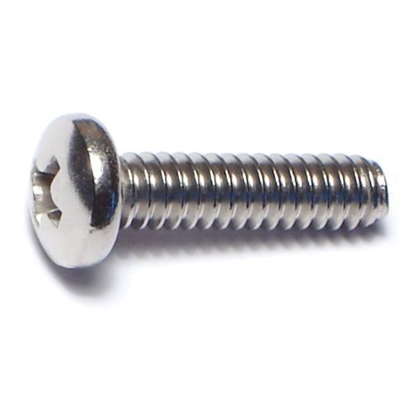 #10-24 x 3/4" 18-8 Stainless Steel Coarse Thread Phillips Pan Head Machine Screws