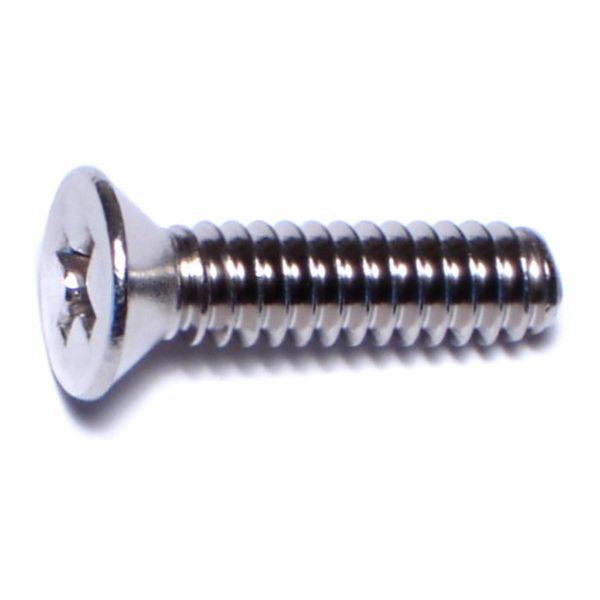 #10-24 x 3/4" 18-8 Stainless Steel Coarse Thread Phillips Flat Head Machine Screws