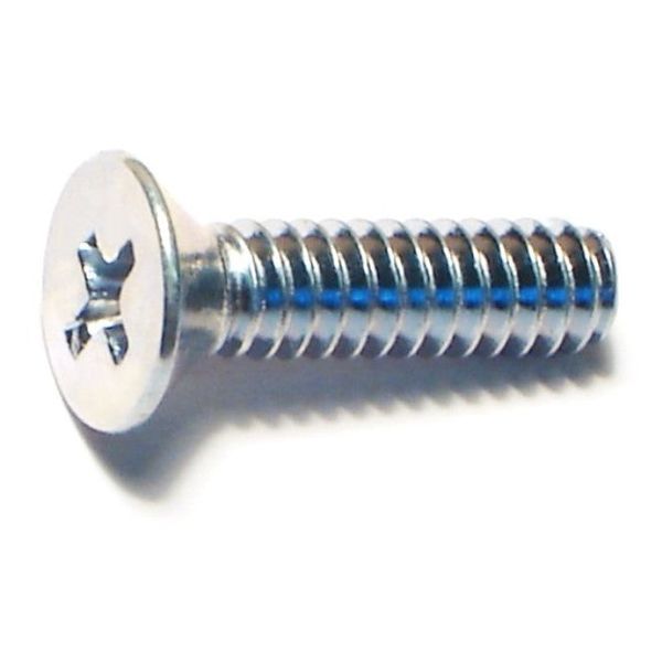 #10-24 x 3/4" Zinc Plated Steel Coarse Thread Phillips Flat Head Machine Screws