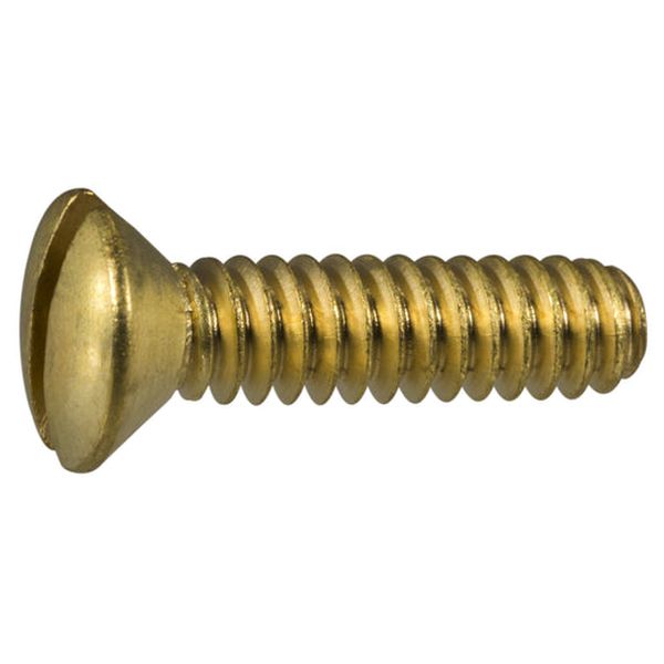 #10-24 x 3/4" Brass Coarse Thread Slotted Oval Head Machine Screws