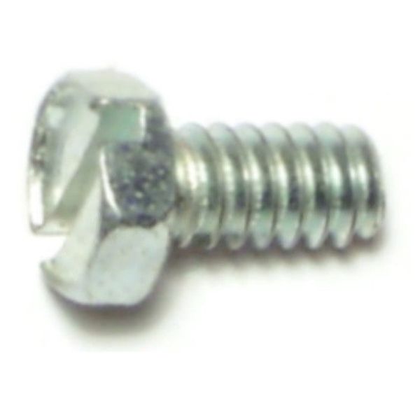#10-24 x 3/8" Zinc Plated Steel Coarse Thread Slotted Indented Hex Head Machine Screws