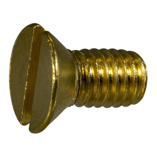 #10-24 x 3/8" Brass Coarse Thread Slotted Flat Head Machine Screws