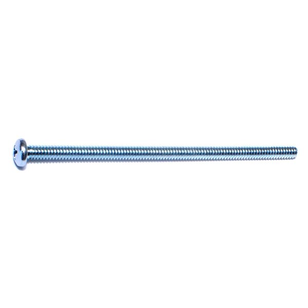 #10-24 x 4" Zinc Plated Steel Coarse Thread Phillips Pan Head Machine Screws