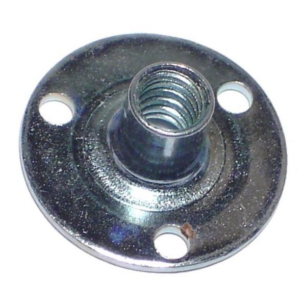 #10-24 x 5/16" Zinc Plated Steel Coarse Thread Brad Hole Tee Nuts