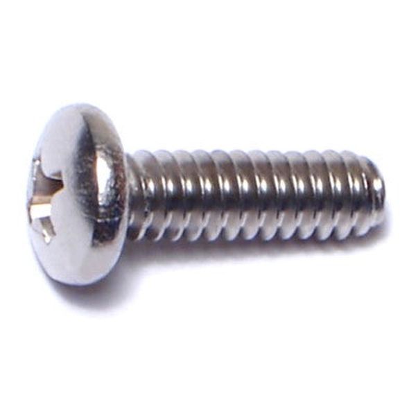 #10-24 x 5/8" 18-8 Stainless Steel Coarse Thread Phillips Pan Head Machine Screws
