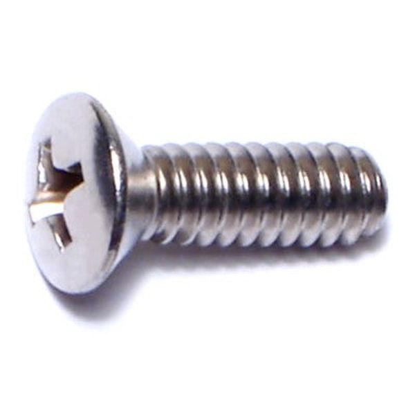 #10-24 x 5/8" 18-8 Stainless Steel Coarse Thread Phillips Oval Head Machine Screws