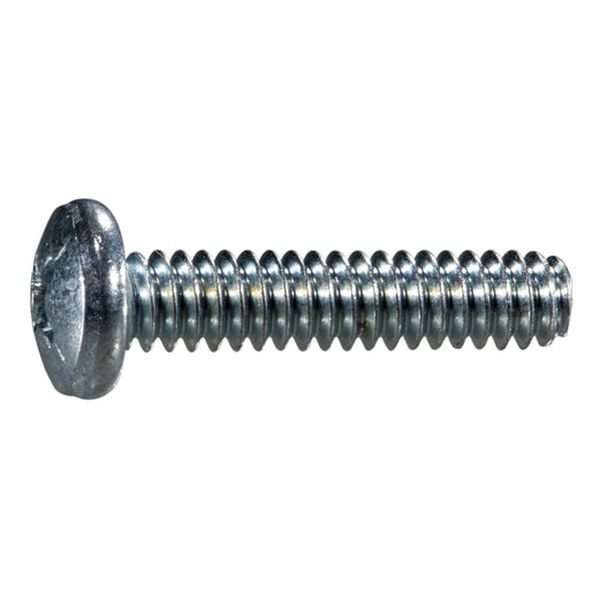 #10-24 x 7/8" Zinc Plated Steel Coarse Thread Phillips Pan Head Machine Screws
