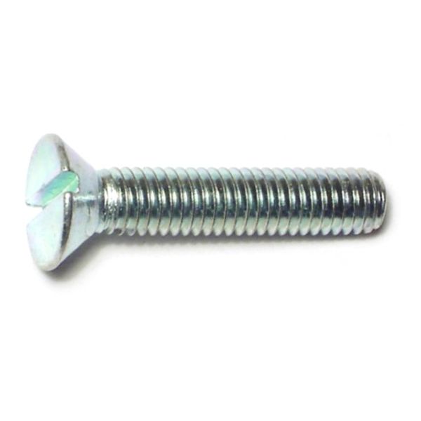 #10-32 x 1" Zinc Plated Steel Fine Thread Slotted Flat Head Machine Screws