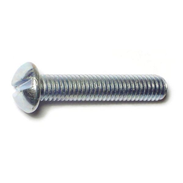 #10-32 x 1" Zinc Plated Steel Fine Thread Slotted Round Head Machine Screws