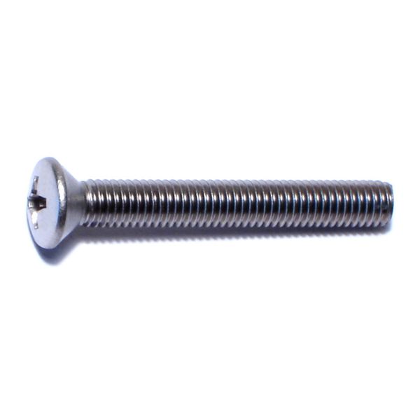 #10-32 x 1-1/2" 18-8 Stainless Steel Fine Thread Phillips Oval Head Machine Screws