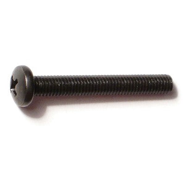 #10-32 x 1-1/2" Black Oxide Steel Fine Thread Phillips Pan Head Machine Screws
