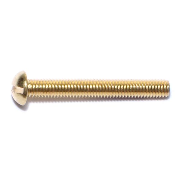#10-32 x 1-1/2" Brass Fine Thread Slotted Round Head Machine Screws