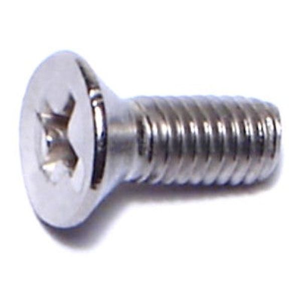 #10-32 x 1/2" 18-8 Stainless Steel Fine Thread Phillips Flat Head Machine Screws