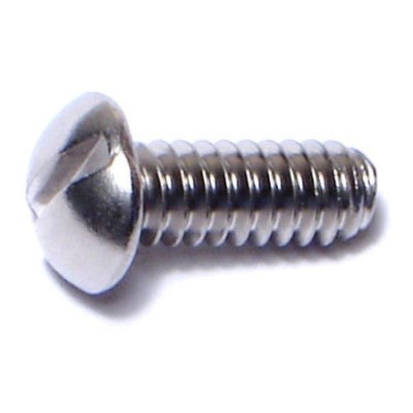 #10-32 x 1/2" 18-8 Stainless Steel Fine Thread Slotted Round Head Machine Screws