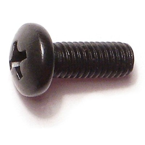 #10-32 x 1/2" Black Oxide Steel Fine Thread Phillips Pan Head Machine Screws