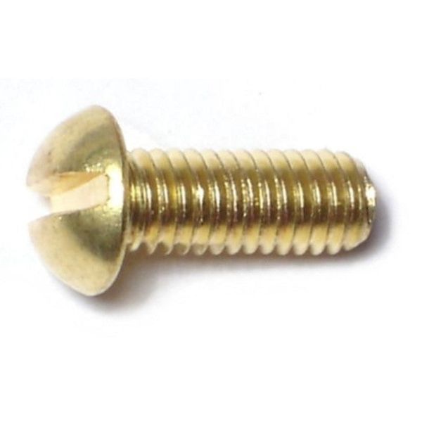 #10-32 x 1/2" Brass Fine Thread Slotted Round Head Machine Screws