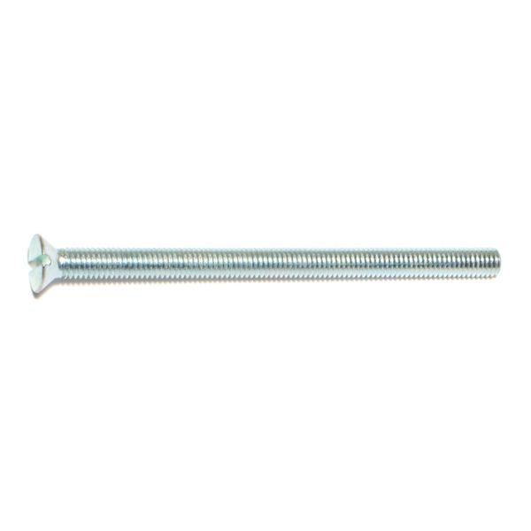 #10-32 x 3" Zinc Plated Steel Fine Thread Slotted Flat Head Machine Screws