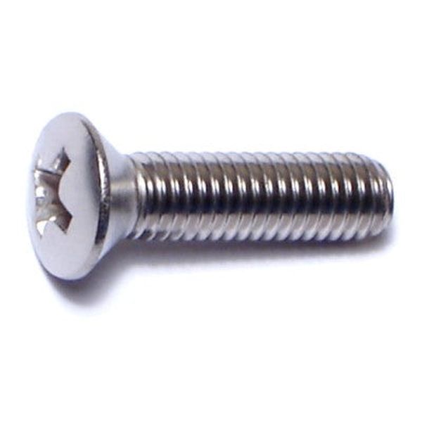 #10-32 x 3/4" 18-8 Stainless Steel Fine Thread Phillips Oval Head Machine Screws