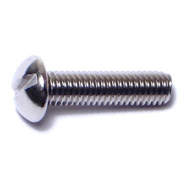 #10-32 x 3/4" 18-8 Stainless Steel Fine Thread Slotted Round Head Machine Screws
