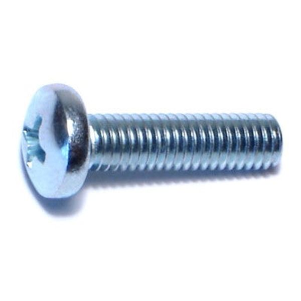 #10-32 x 3/4" Zinc Plated Steel Fine Thread Phillips Pan Head Machine Screws