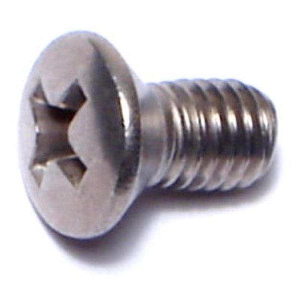 #10-32 x 3/8" 18-8 Stainless Steel Fine Thread Phillips Oval Head Machine Screws