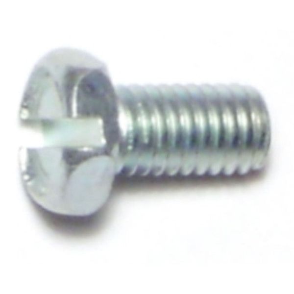 #10-32 x 3/8" Zinc Plated Steel Fine Thread Slotted Indented Hex Head Machine Screws