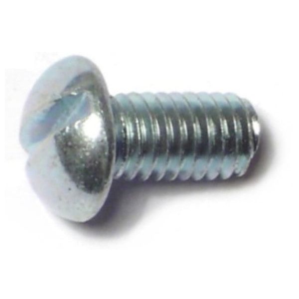 #10-32 x 3/8" Zinc Plated Steel Fine Thread Slotted Round Head Machine Screws