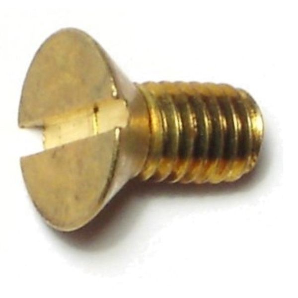 #10-32 x 3/8" Brass Fine Thread Slotted Flat Head Machine Screws