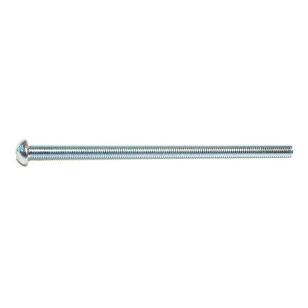 #10-32 x 4" Zinc Plated Steel Fine Thread Slotted Round Head Machine Screws