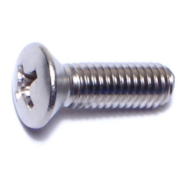 #10-32 x 5/8" 18-8 Stainless Steel Fine Thread Phillips Oval Head Machine Screws