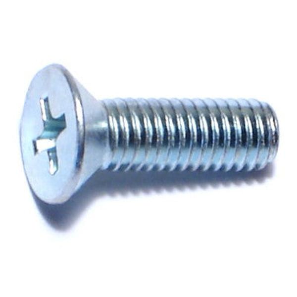 #10-32 x 5/8" Zinc Plated Steel Fine Thread Phillips Flat Head Machine Screws