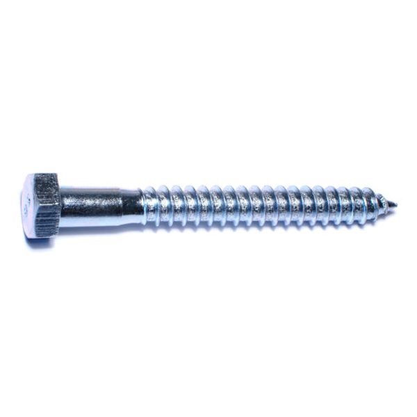 1/2" x 4-1/2" Zinc Plated Grade 2 / A307 Steel Hex Head Lag Screws